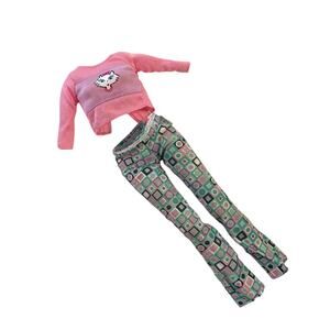 Barbie Kitty Fun Outfit 2000 Vintage 28612 Crop Top Patterned Flare Pants Cat